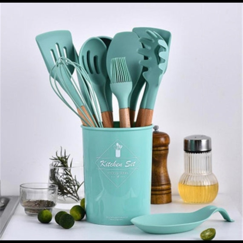Silicone Kitchen Utensil Set, Heat-Resistant